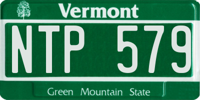 VT license plate NTP579