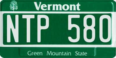 VT license plate NTP580