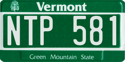 VT license plate NTP581