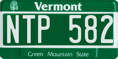 VT license plate NTP582