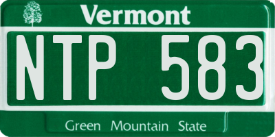 VT license plate NTP583