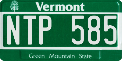 VT license plate NTP585