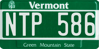 VT license plate NTP586