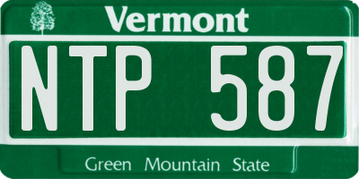 VT license plate NTP587