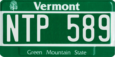 VT license plate NTP589