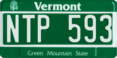 VT license plate NTP593