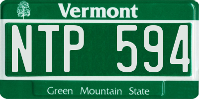 VT license plate NTP594
