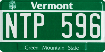 VT license plate NTP596