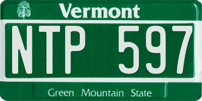 VT license plate NTP597