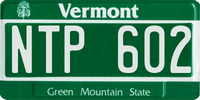 VT license plate NTP602