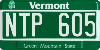 VT license plate NTP605