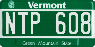 VT license plate NTP608