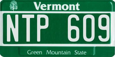 VT license plate NTP609