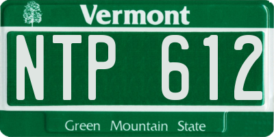VT license plate NTP612