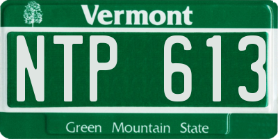 VT license plate NTP613