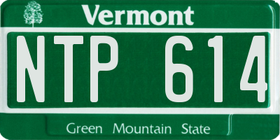 VT license plate NTP614