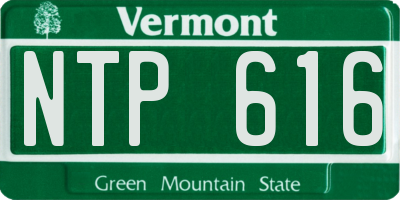 VT license plate NTP616