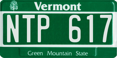 VT license plate NTP617