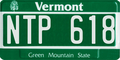 VT license plate NTP618