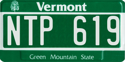 VT license plate NTP619