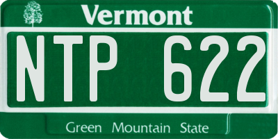 VT license plate NTP622