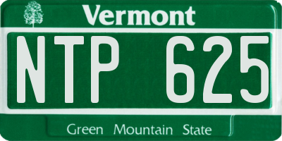 VT license plate NTP625