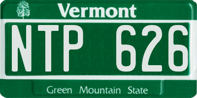VT license plate NTP626