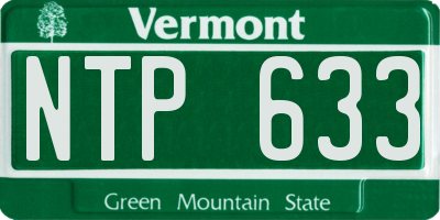 VT license plate NTP633