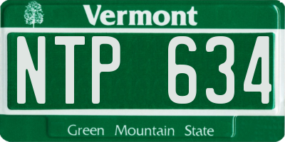 VT license plate NTP634