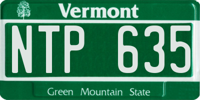 VT license plate NTP635