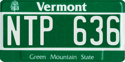 VT license plate NTP636