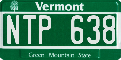 VT license plate NTP638