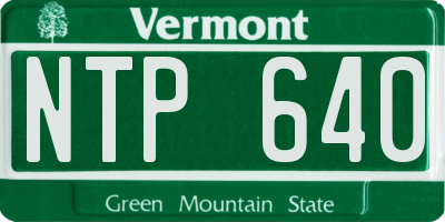 VT license plate NTP640