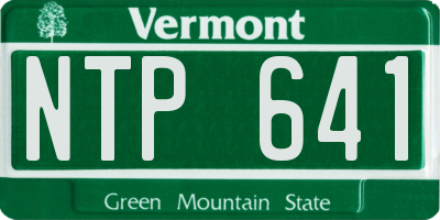 VT license plate NTP641