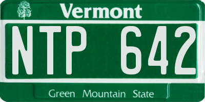 VT license plate NTP642
