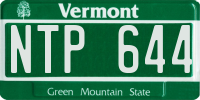VT license plate NTP644