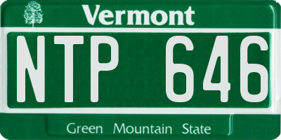 VT license plate NTP646