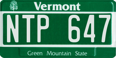 VT license plate NTP647