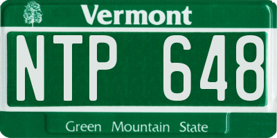 VT license plate NTP648