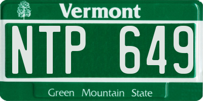 VT license plate NTP649