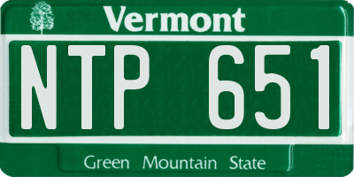 VT license plate NTP651