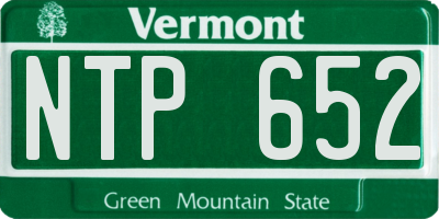 VT license plate NTP652