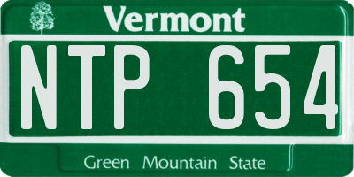 VT license plate NTP654