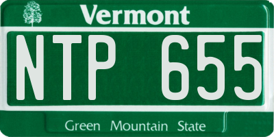 VT license plate NTP655