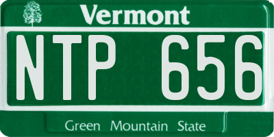 VT license plate NTP656