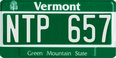 VT license plate NTP657