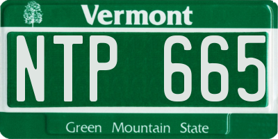 VT license plate NTP665