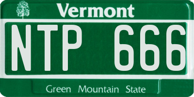 VT license plate NTP666
