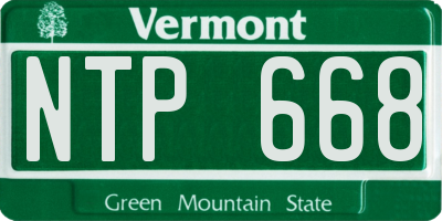 VT license plate NTP668