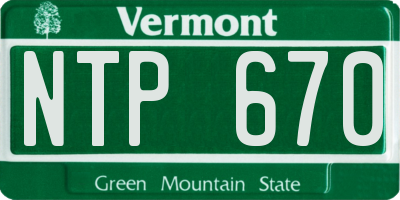 VT license plate NTP670